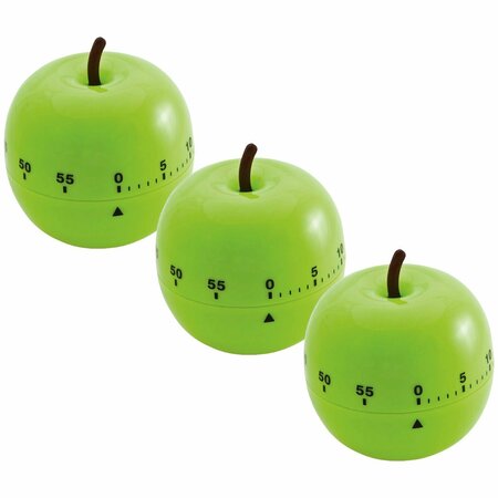 BAUMGARTENS Apple-Shaped Timer, Green, 3PK 77056